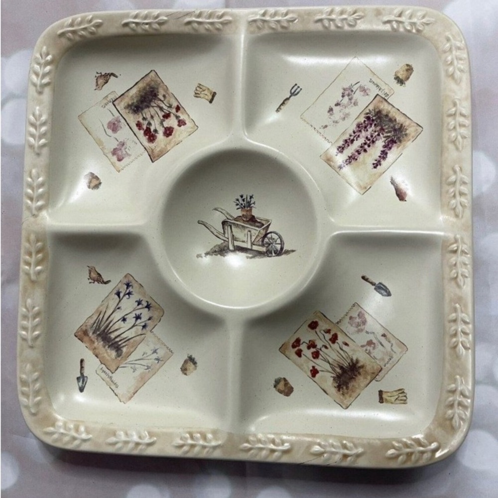 SONOMA ceramic platter. Summer Fields pattern.
